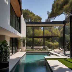 Luxurious modern Los Angeles house nestled in a scenic landscape with contemporary architecture.