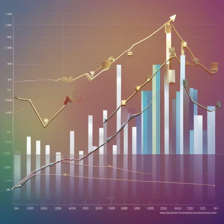 Illustrated graph or chart showcasing data visualization concepts with labeled axes and colorful pie segments on a white background.