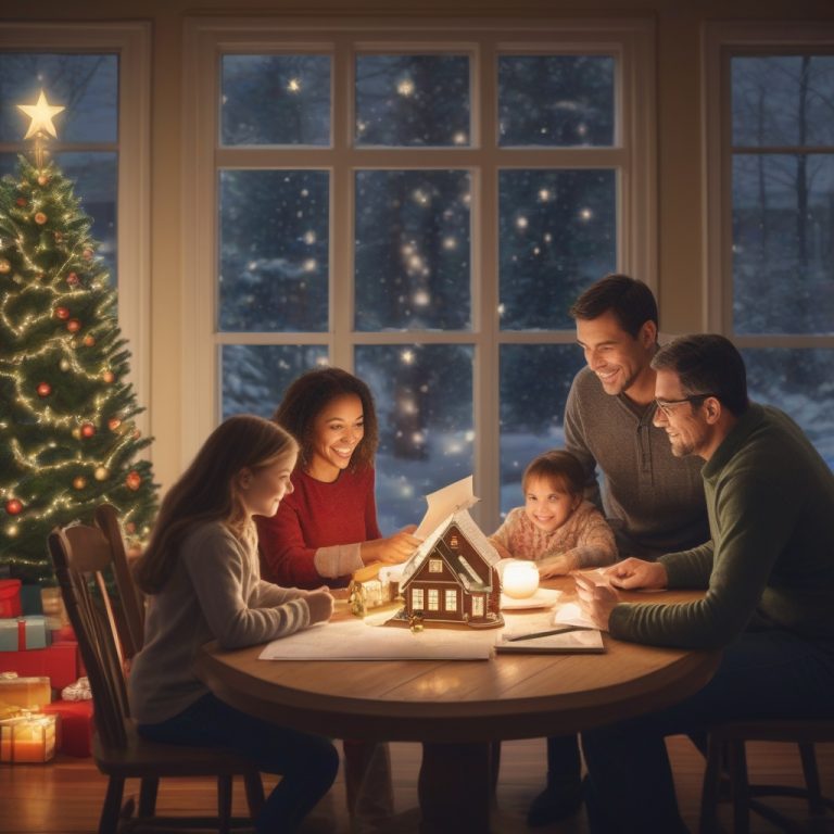 Family enjoying a cozy evening indoors with warm lighting and comfortable seating.