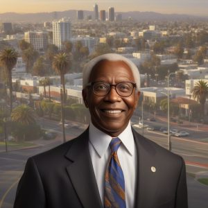 Portrait of Nathaniel Trives, smiling man wearing glasses with a blue shirt.